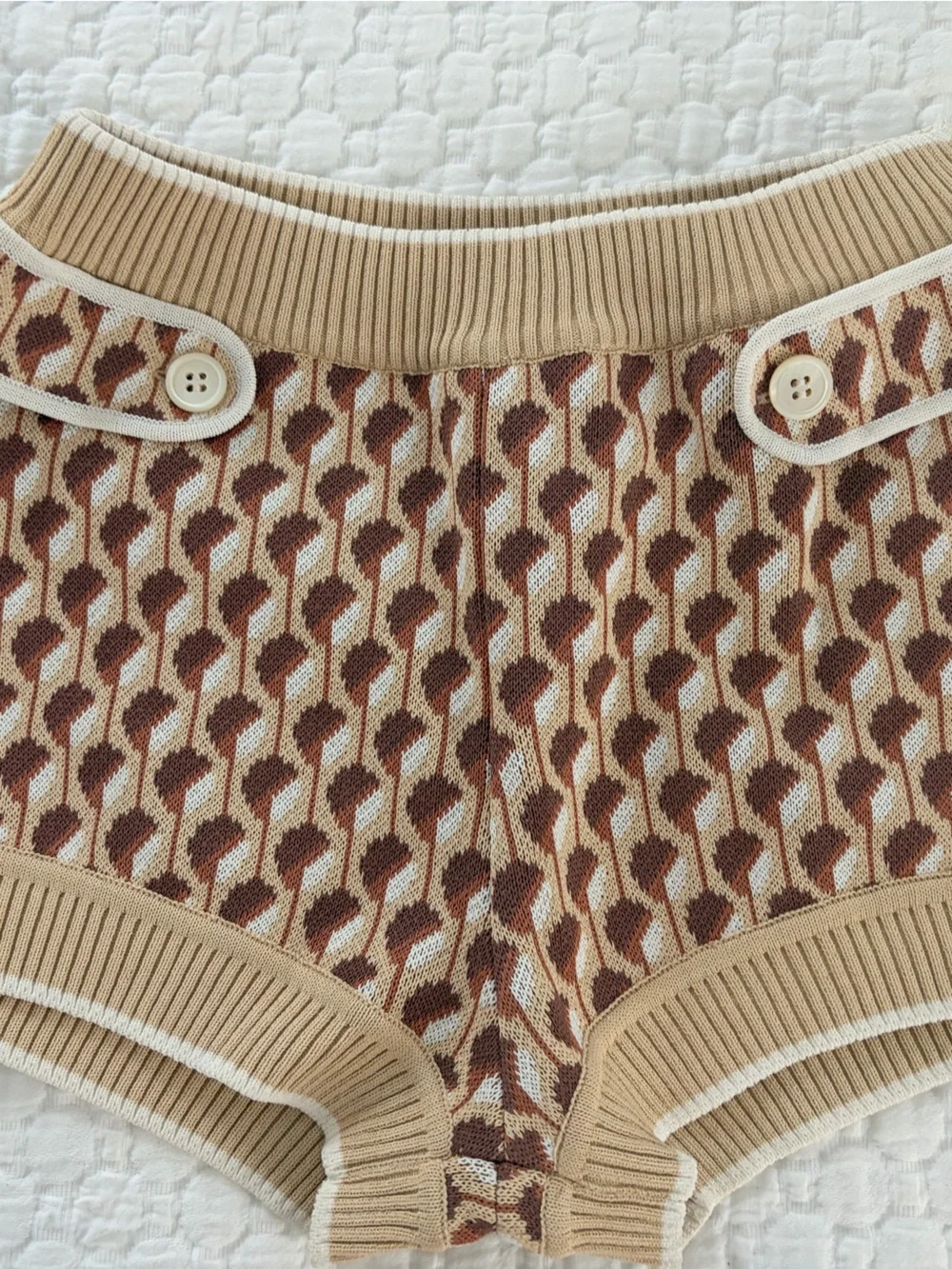 Miu Miu Cream & Brown Knit Bike Shorts. Runway. Never worn.